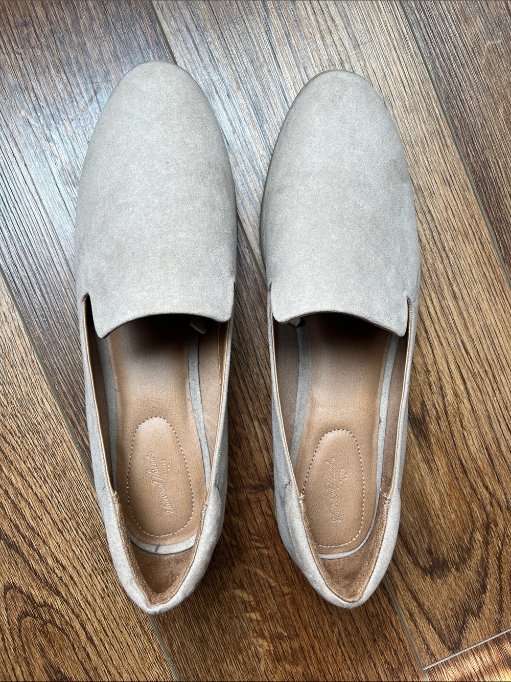 Women’s Taupe Suede Slip On Flats- Size 13